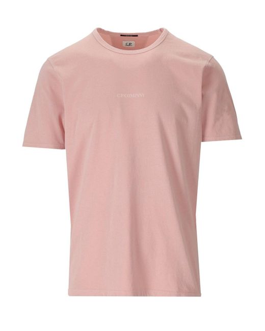 Camiseta jersey 24/1 resist dyed C P Company de hombre de color Pink