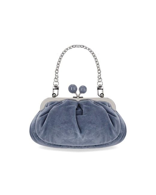 Weekend by Maxmara Blue Giochi Velvet Sugar Paper Pasticcino Clutch