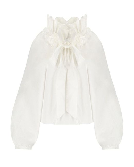 Blusa Haquiri Bianca di Essentiel Antwerp in White