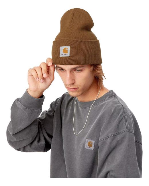 Carhartt Brown Acrylic Watch Hamilton Beanie for men