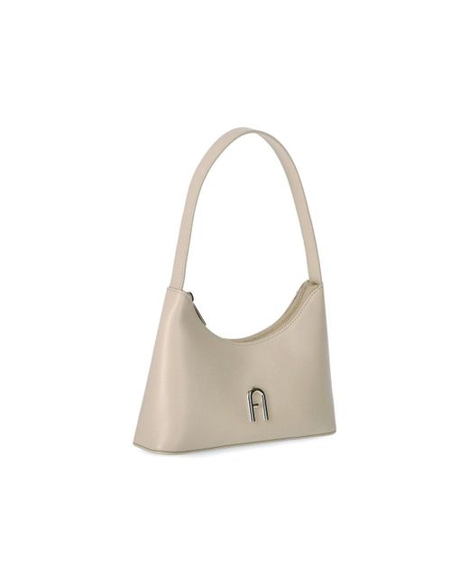 Furla White Diamante Mini Grano Shoulder Bag