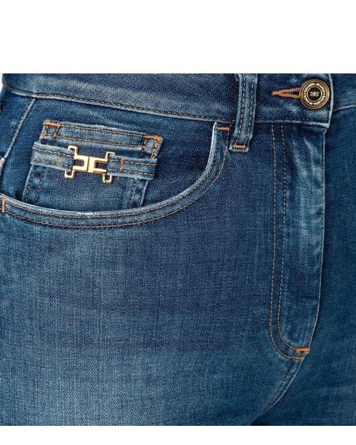 Elisabetta Franchi Flare Jeans in het Blue