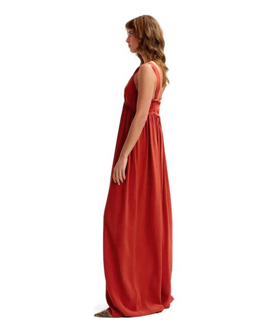 Essentiel Antwerp Red Jacobean Burnt Long Dress