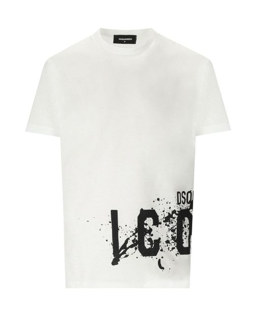 T-shirt icon splash cool fit blanc DSquared² pour homme en coloris White