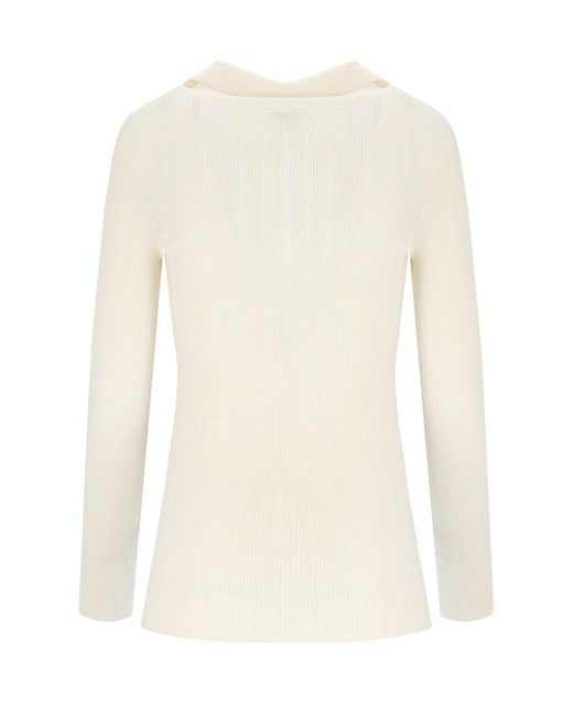 Elisabetta Franchi White Milk Polo Pullover