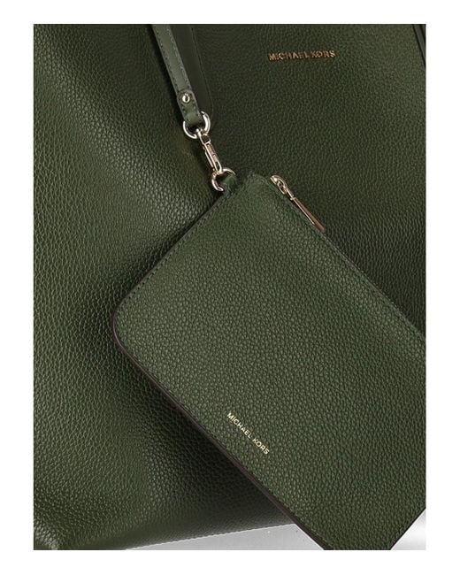 Michael Kors Green Large Eliza Reversible Leather Tote Bag