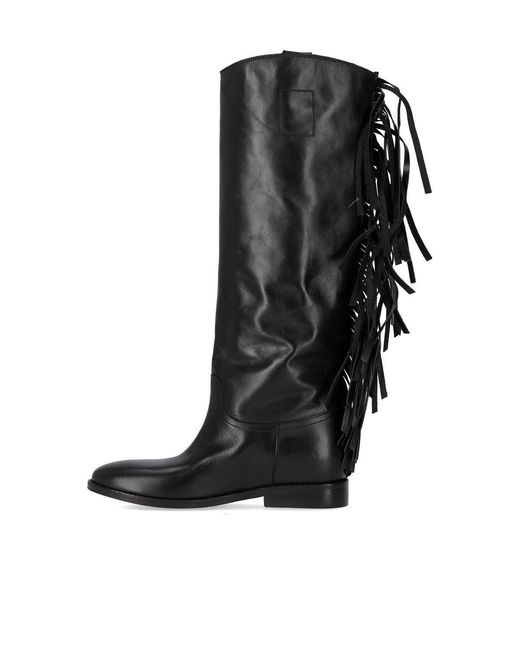 Strategia Black Fringed Boot