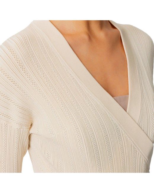 Elisabetta Franchi White Butter Knitted Top With V-Neck