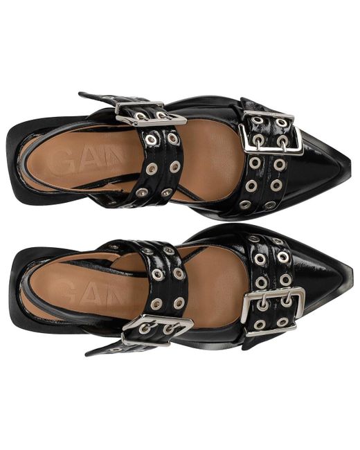 Ganni Black Flat Sandals