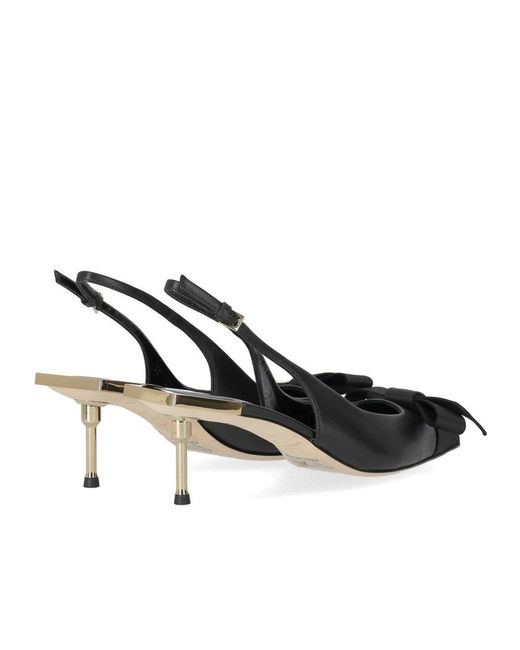 Elisabetta Franchi Black Slingback Pump With Bow