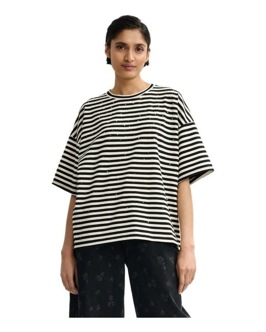 Essentiel Antwerp Black Joste Striped T Shirt