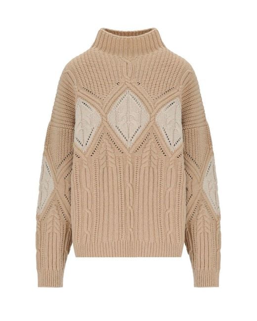 Twinset Natural Cratere Turtleneck Jumper