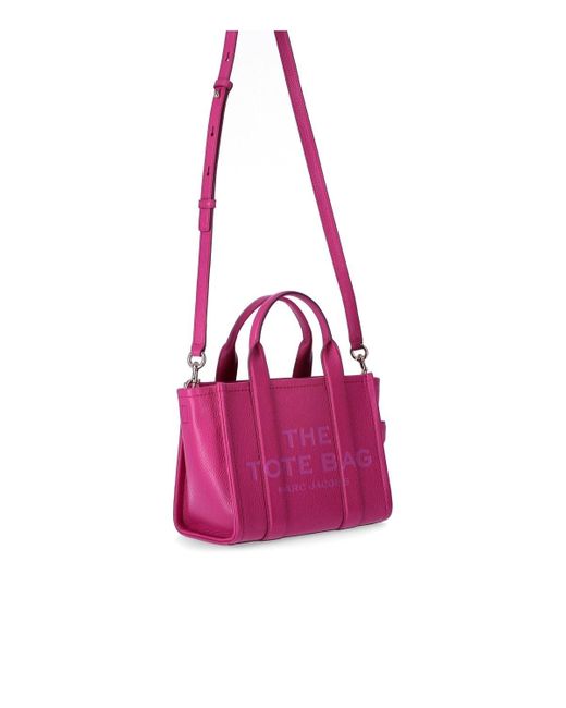 Marc Jacobs Pink The Leather Small Tote Lipstick Handbag