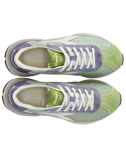 Diadora Mercury Elite Faded Paarse Sneaker in het Green