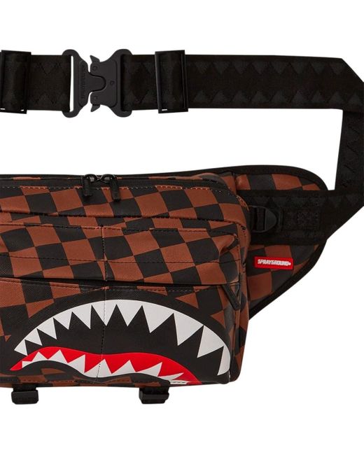 Sprayground Brown The Hangover Shark Cargo Belt Bag for men