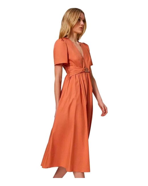 Twin Set Orange Midi Dress