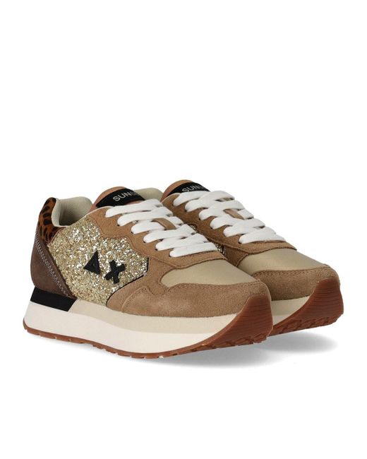 Sun68 Kelly Big Glitter Gold And Sneaker in Brown | Lyst