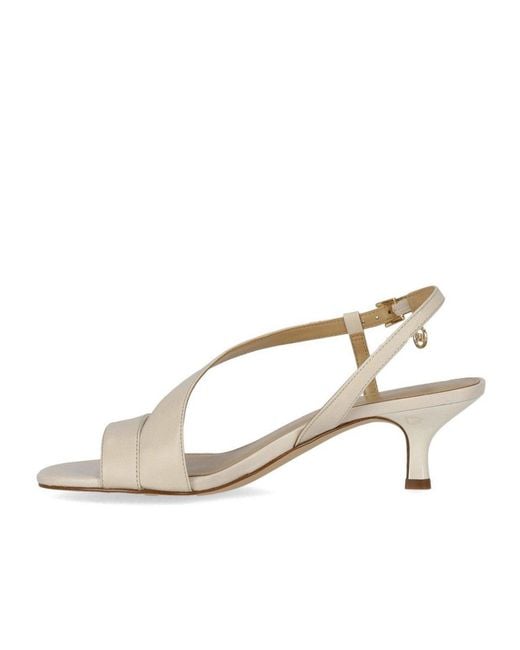 Michael Kors Metallic Jaida Kitten Light Cream Heeled Sandal