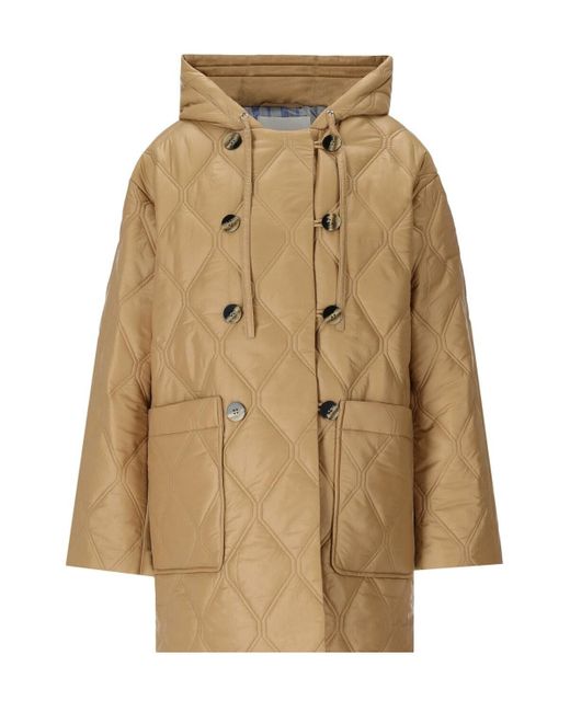 Ganni Natural Hooded Quilted Jacket