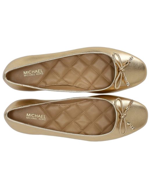 Michael Kors Brown Nori Gold Ballet Flat Shoe