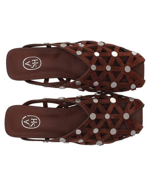 Ash Brown Bone Burgundy Flat Mule