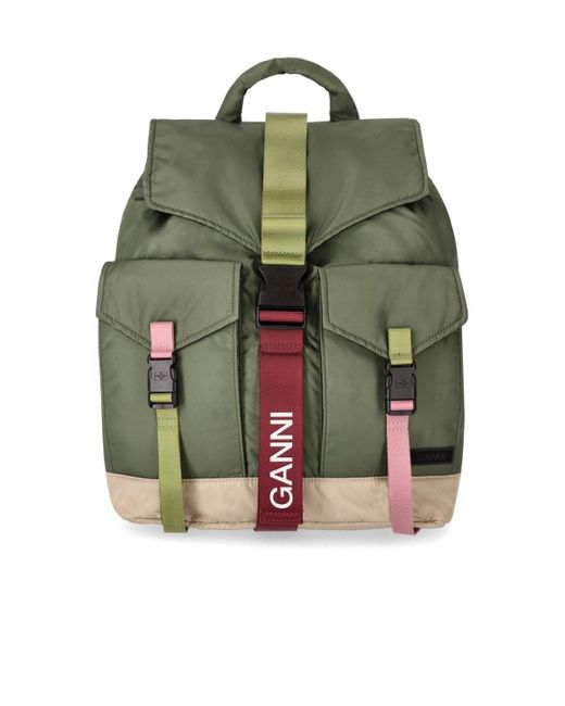 Ganni Green Tech Military Backpack