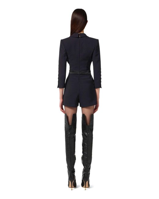 Elisabetta Franchi Black Double-Breasted Jumpsuit