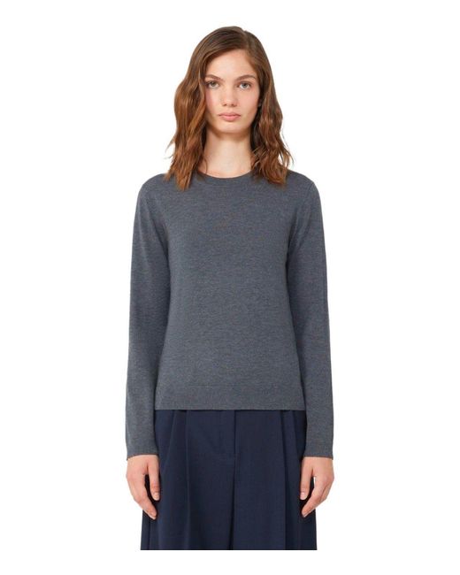 Weekend by Maxmara Gray Sicilia Crewneck Sweater