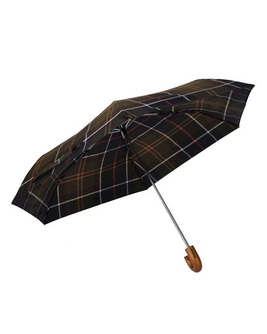 Barbour Black Tartan Mini Umbrella
