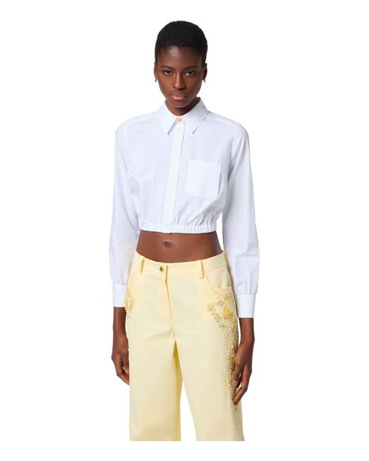 Elisabetta Franchi White Cropped Shirt