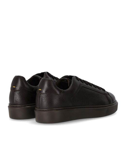 Doucal's Black Tumblet Ebony Sneaker for men