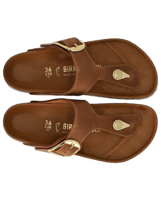 Birkenstock Brown Gizeh Big Buckle Cognac Thong Sandal