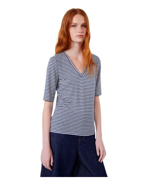 Weekend by Maxmara Blue Opzione Striped T Shirt