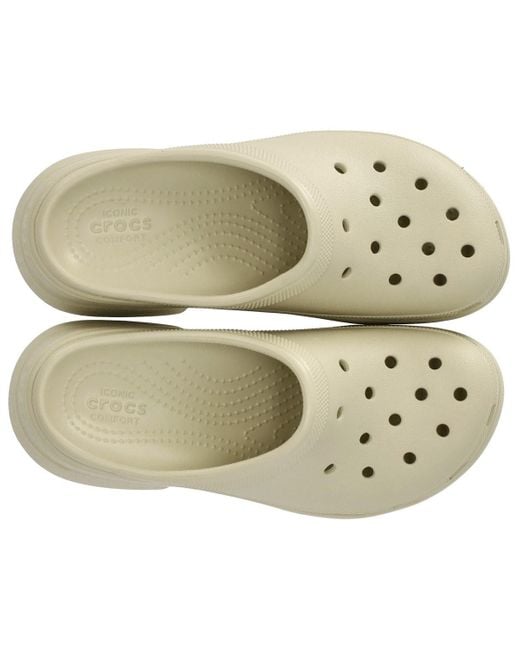 Clog con tacón siren marfil CROCSTM de color White