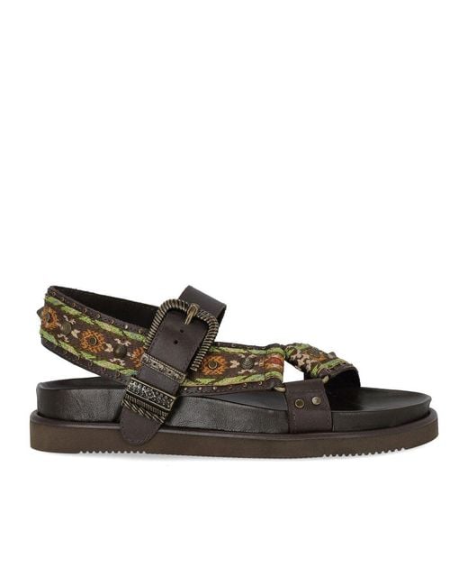 Ash Brown Unica Dark Flat Sandal