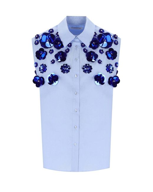 Camicia fight azzurra di Essentiel Antwerp in Blue