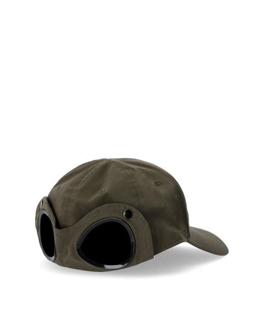 C P Company Green Chrome-R Goggle Military Cap for men