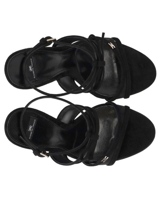 Elisabetta Franchi Black E sandale mit schleife