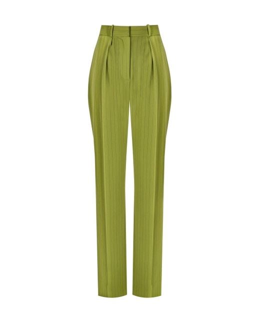 Pantalone gessato oliva di Elisabetta Franchi in Green