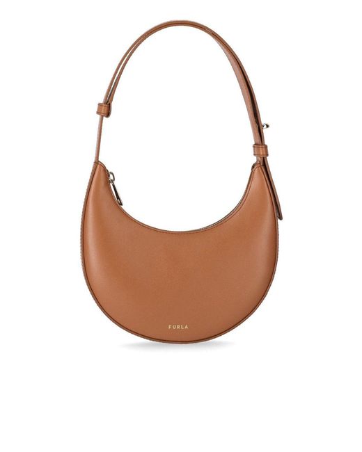 Furla Brown Delizia Mini Brandy Shoulder Bag