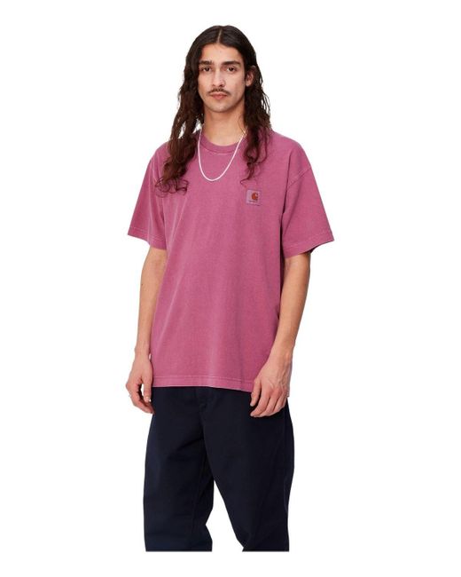 Carhartt Pink S/s Nelson Magenta T-shirt for men