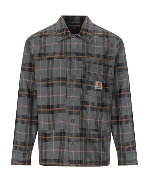 Carhartt L/s Hadley Check Overhemd in het Gray voor heren