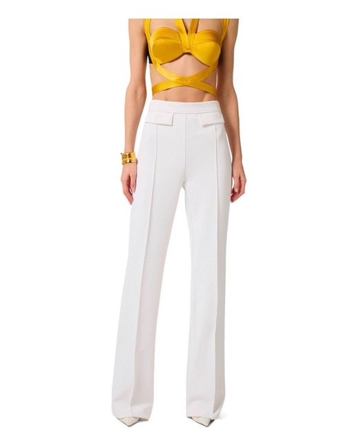 Elisabetta Franchi White Palazzo Pants