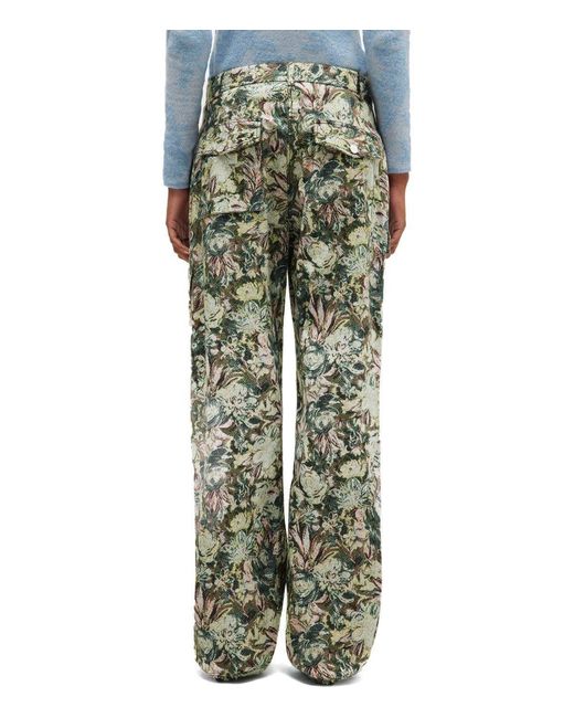 Ganni Green Jadeite Twill Pants