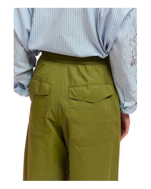Essentiel Antwerp Green Fopy Khaki Cargo Trousers