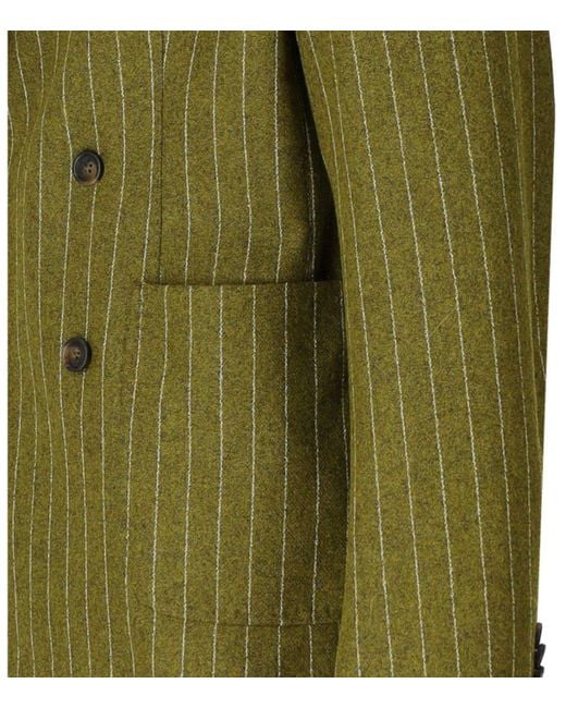 Giacca Doppiopetto Gessata di Manuel Ritz in Green da Uomo