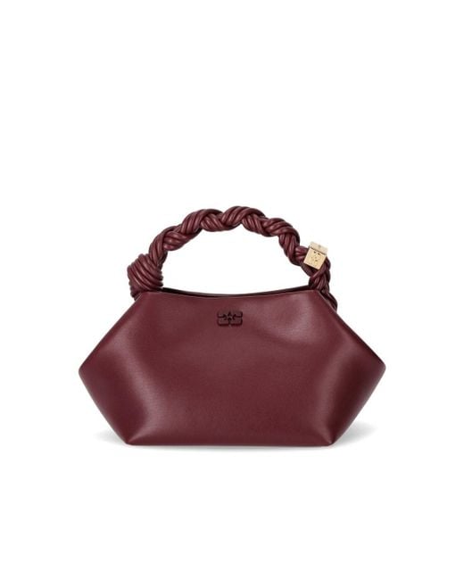 Ganni Bou Burgundy Handtas in het Purple