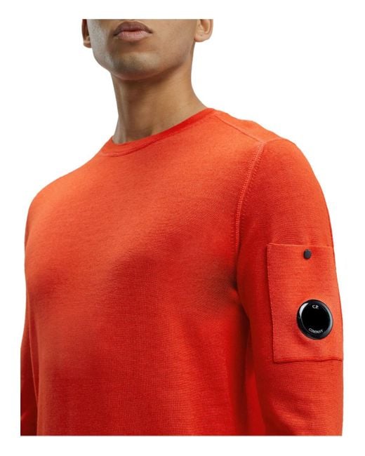 C P Company Red Crewneck Jumper for men