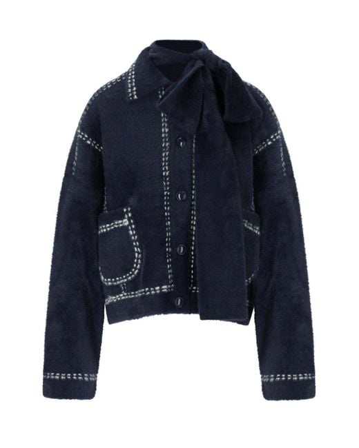 Essentiel Antwerp Blue Ihoops Marineblauer Cardigan