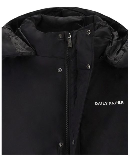 Daily Paper Black Ruraz Hooded Puffer Jacket for men